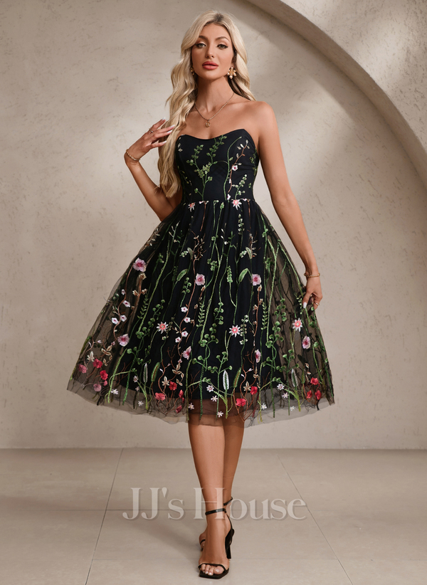 a-line-sweetheart-tea-length-tulle-cocktail-dress-black-5
